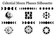 Moon Phases Silhouette Clipart, a Graphic by hafijul (Thumbnail 1 of 13)