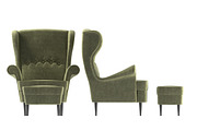 Strandmon wing chairs furniture set, a Furniture 3D Model by inDahouze (Thumbnail 7 of 8)
