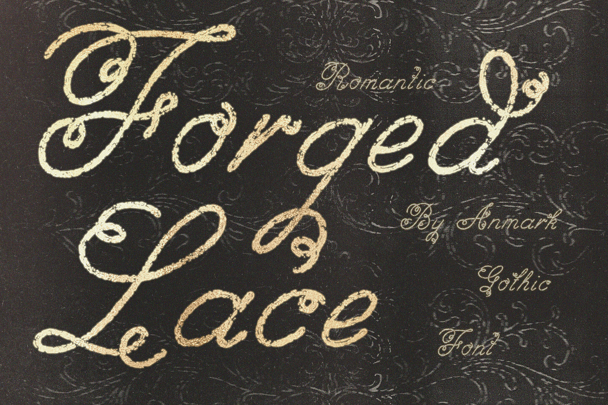 Forged Lace Romantic Gothic Font, a Script Font by AnMark (Photo 1 of 12)
