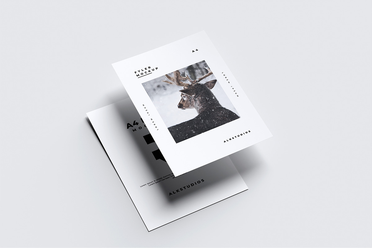 A4 Flyer Paper Mockup, a Print Template by AlkStudio (Photo 3 of 10)