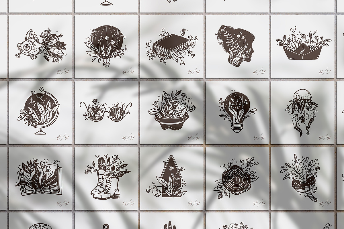 Magic Floral Icons, a Decorative Illustration by alexrockheart (Photo 4 of 10)