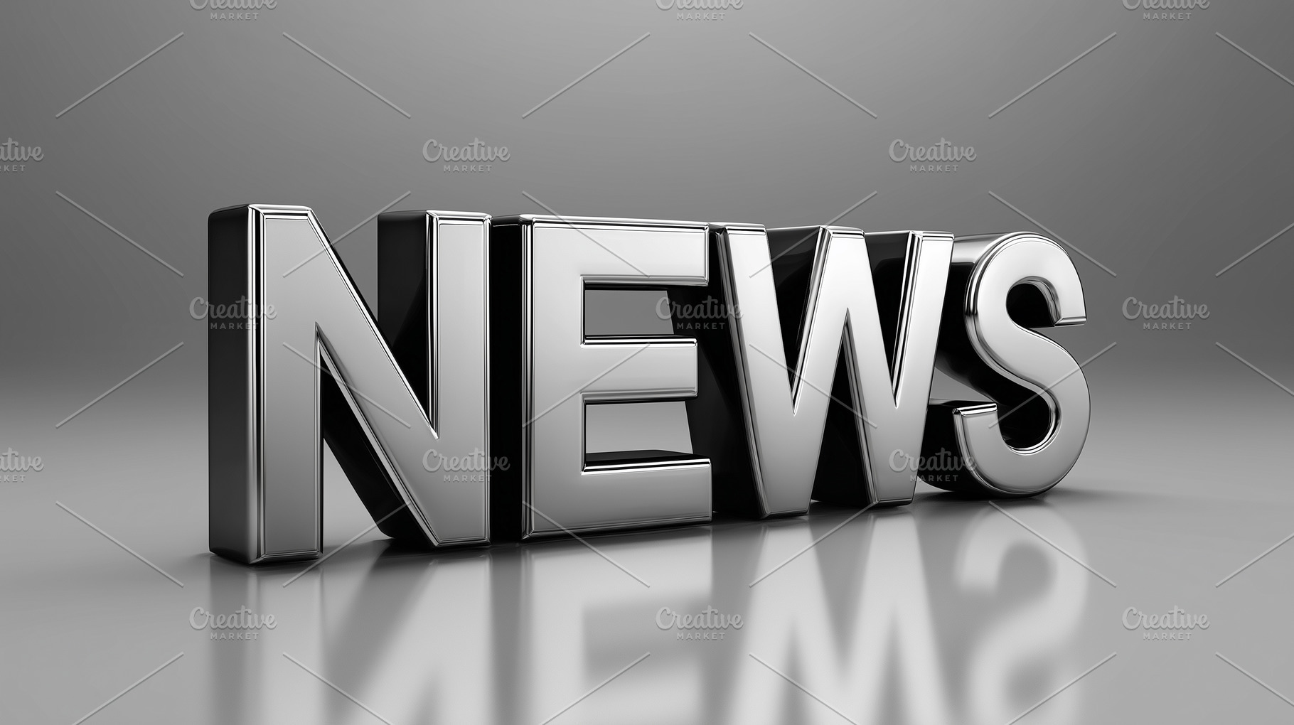 Shiny 3D silver NEWS text stands, a Business Photo by MistyDay