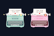 Two Love Postcards Typewriters, a Work Illustration by lavinialorena (Thumbnail 5 of 5)