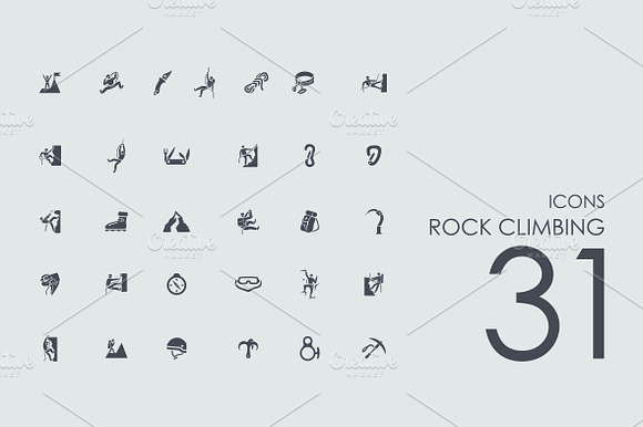 31 Rock Climbing Icons