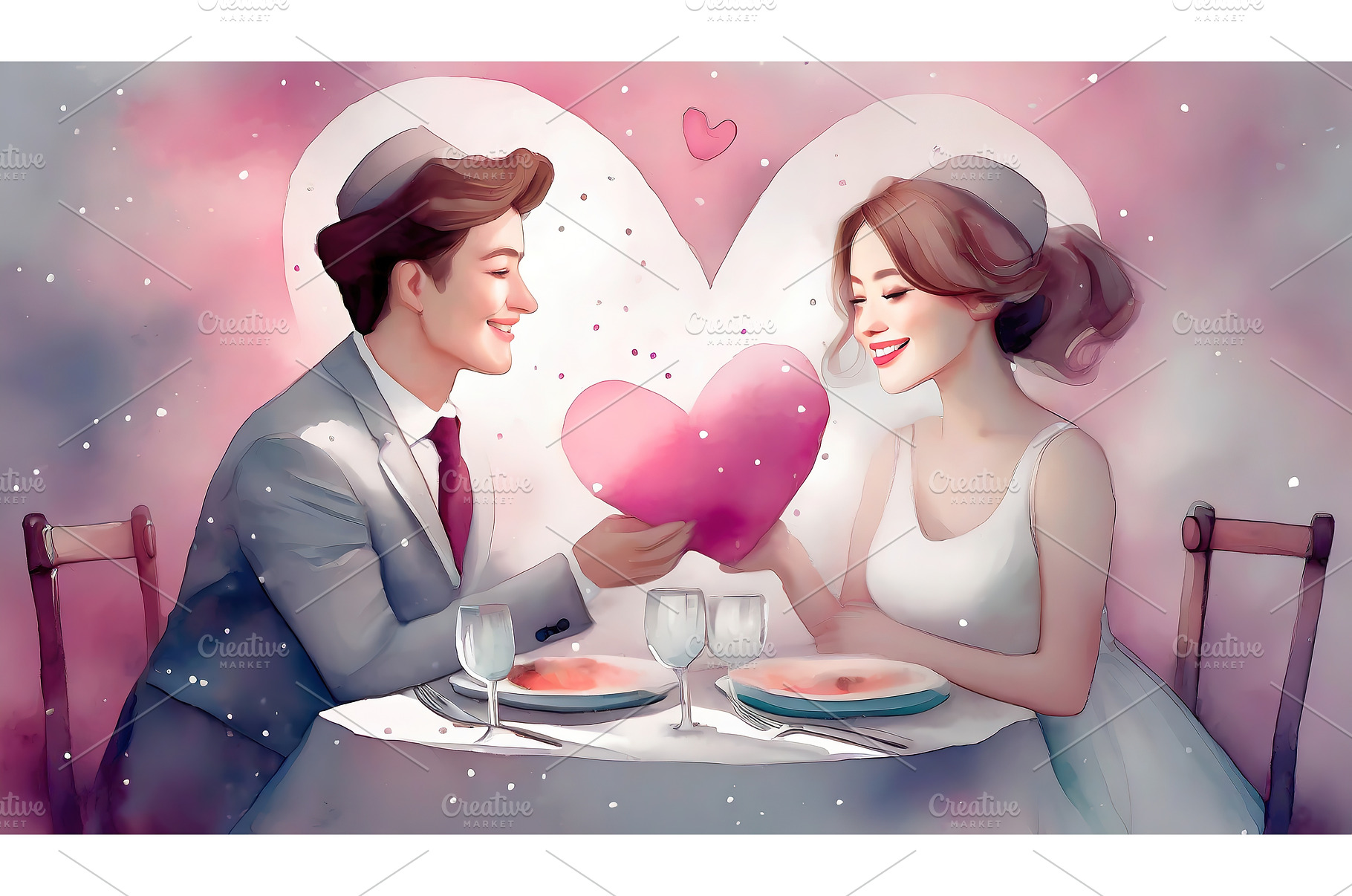 A romantic couple in cartoon style, an Arts & Entertainment Photo by Igor Tichonow