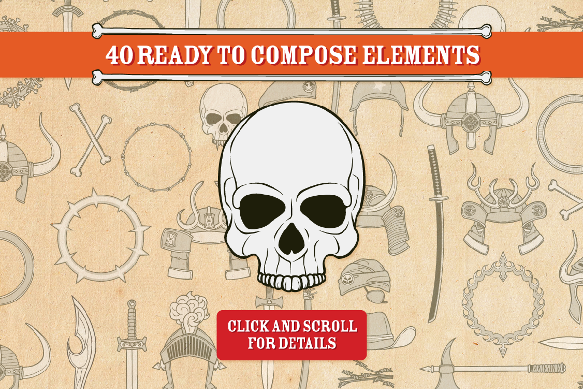 Customizable Skull Illustration, an Illustration by 611 Studio (Photo 3 of 4)