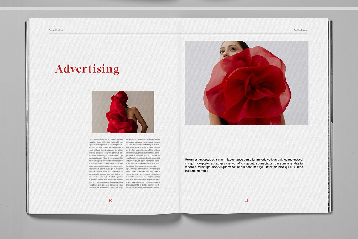 Red Fashion Studio Brochure Template, a Brochure Template by Boris Cupac (Photo 5 of 7)