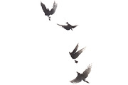Black pennant sumi-e painting, a Background Graphic by Quetzal Art (Thumbnail 2 of 5)