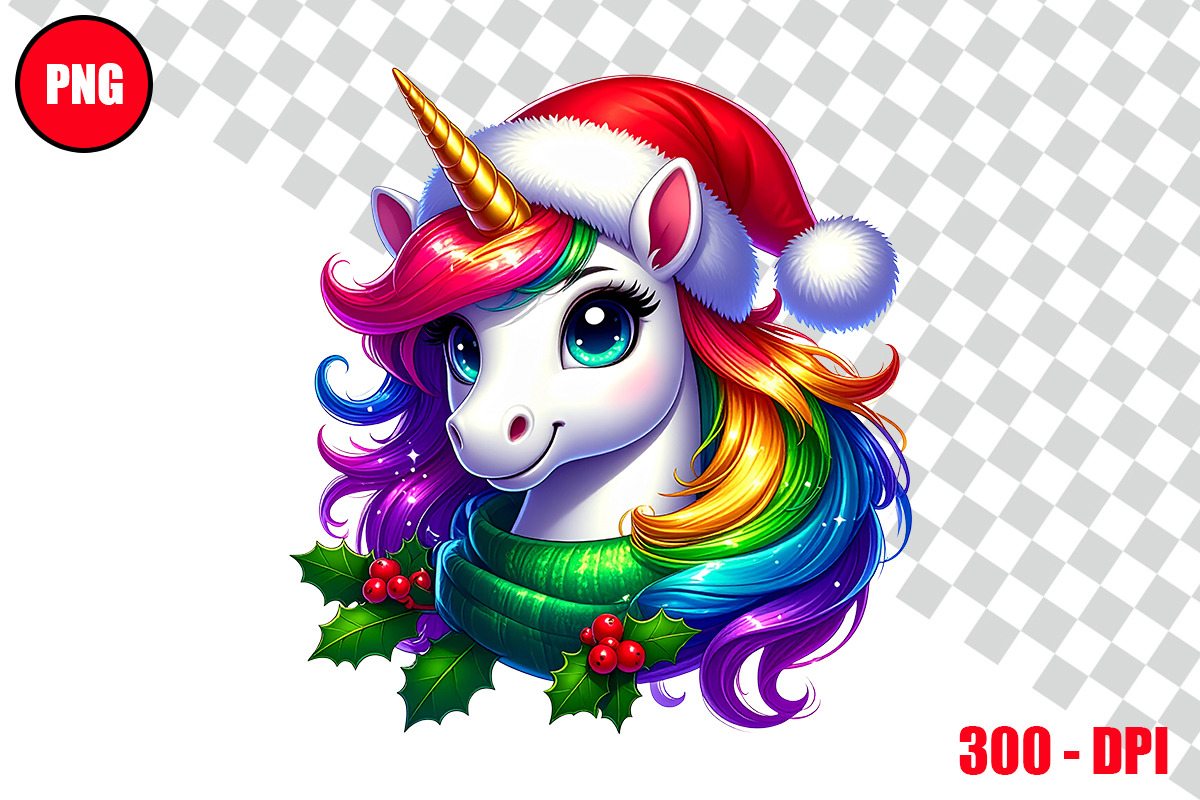 Christmas Unicorn Clipart Bundle, an Animal Illustration by taramija (Photo 5 of 26)