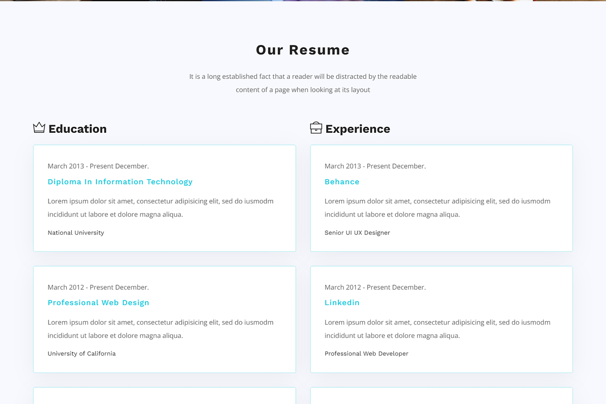 Developer Portfolio & Resume HTML UI, a Bootstrap Template by Themeplaza (Photo 5 of 7)