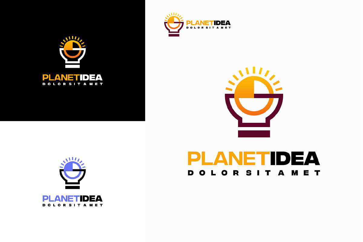 Set of Planet Idea logo designs, a Branding & Logo Template by Lucky Creative (Photo 5 of 5)