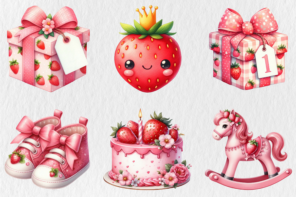 Berry First Birthday Watercolor Clip, an Illustration by Rose Art (Photo 3 of 5)