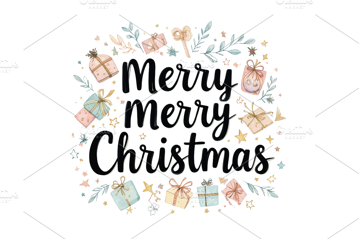 Merry Christmas Quote designs, a Seasonal Illustration by Creative design (Photo 4 of 7)