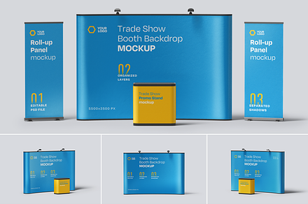 Exhibition Stand Mockup Set, an Advertising Mockup by Xtrahive