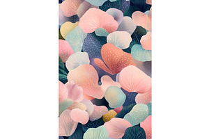 Colorful abstract petal pattern with, an Illustration by Lermont51