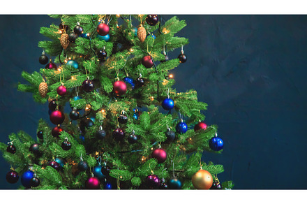 Christmas tree with decorations and, a Holiday Photo by yanadjana