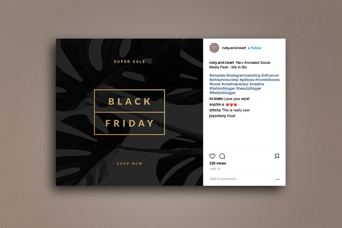 Animated Black Friday Instagram Pack, a Social Media Template by Ruby&Heart Studio (Photo 4 of 7)