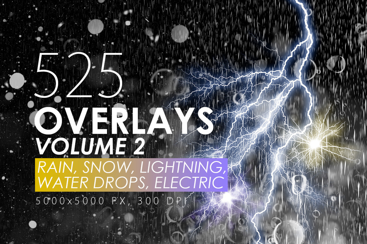 525 Rain, Snow, Lightning Overlays, a Texture Graphic by ArtistMef (Photo 1 of 11)