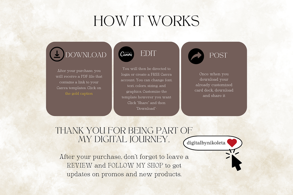 Witchy Affirmation Card Deck Set, a Design Template by Digital By Nikoleta (Photo 7 of 9)