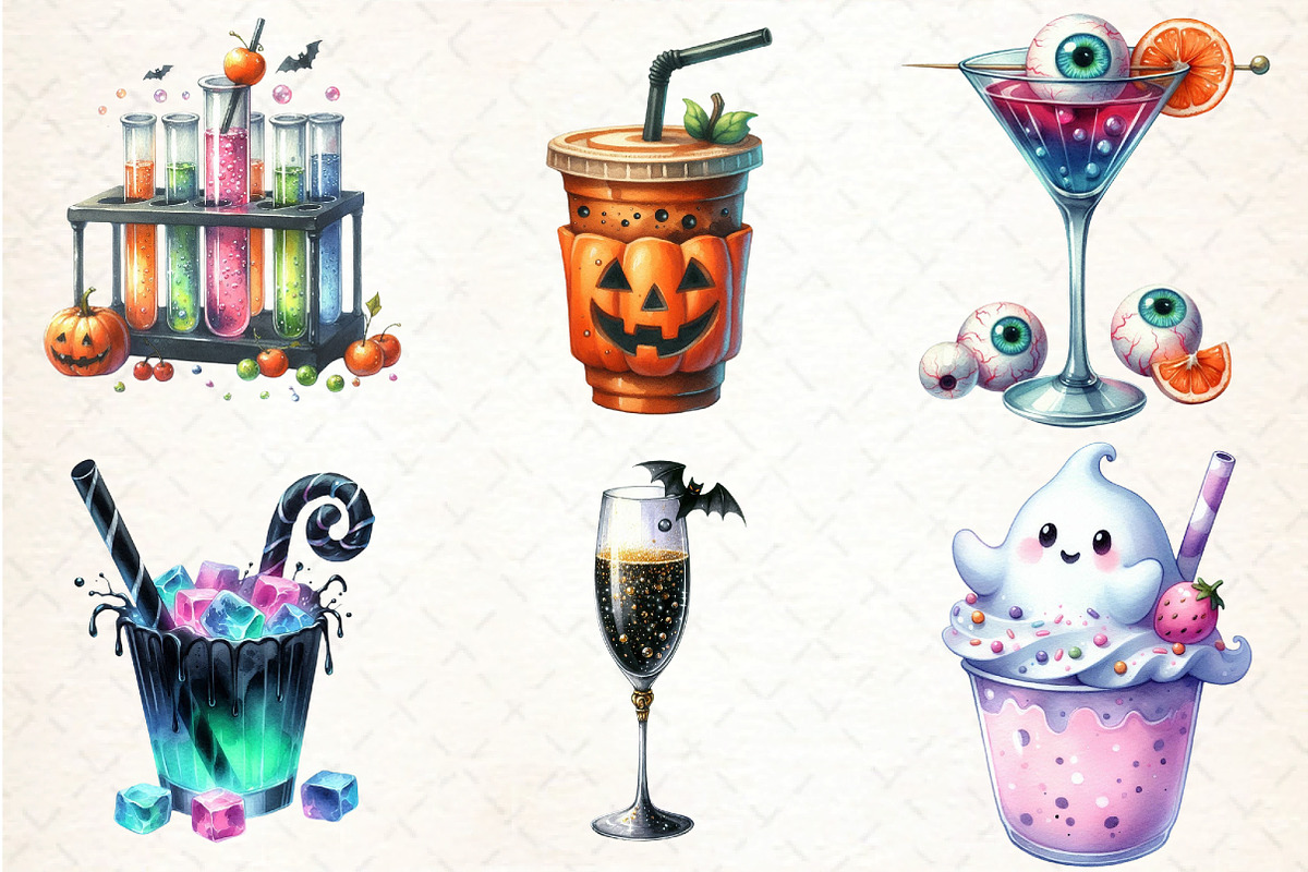 Halloween Drinks Clipart, an Illustration by DreamCafeArt (Photo 4 of 5)