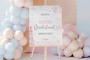 3x4 Easel Mockup Balloon Welcome