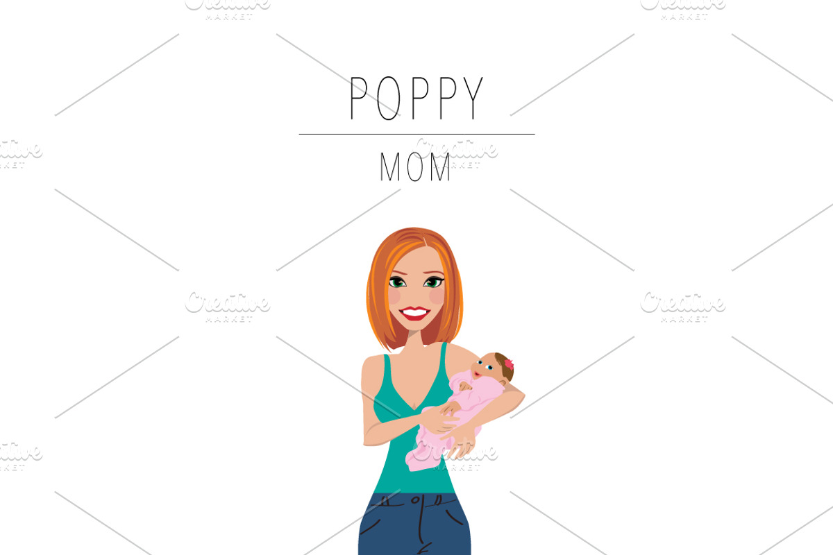 Mom & Baby Portrait Clip Art, a Person Illustration by Lauren Lesley Studio (Photo 33 of 33)