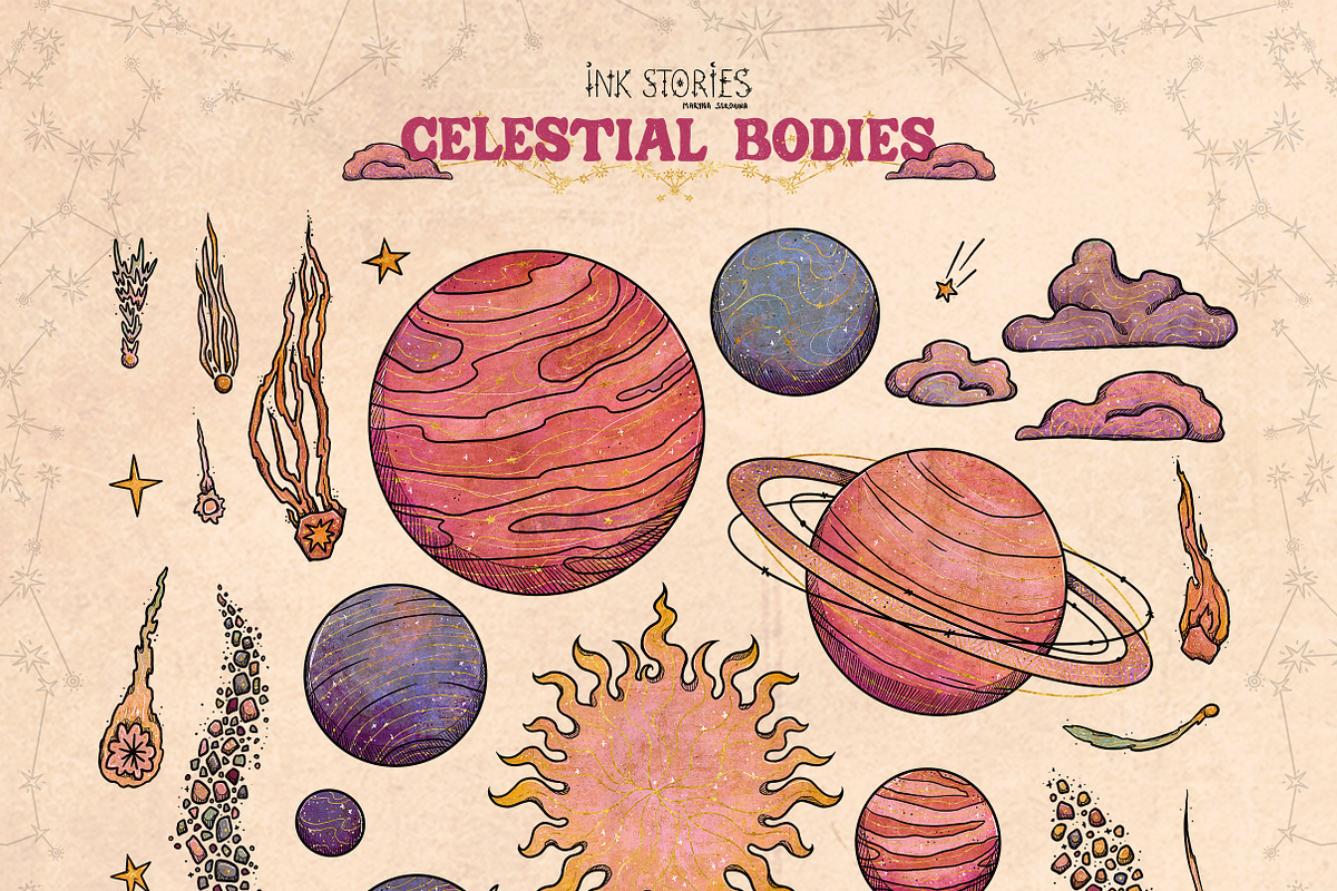 Celestial Bodies, an Object Illustration by Ink Stories (Photo 2 of 23)