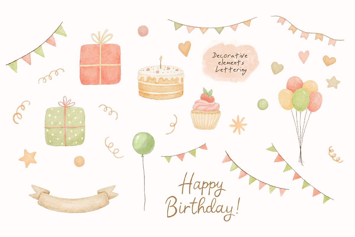 Woodland Birthday Watercolor Animals, an Animal Illustration by ElenaPlatovaArt (Photo 5 of 22)