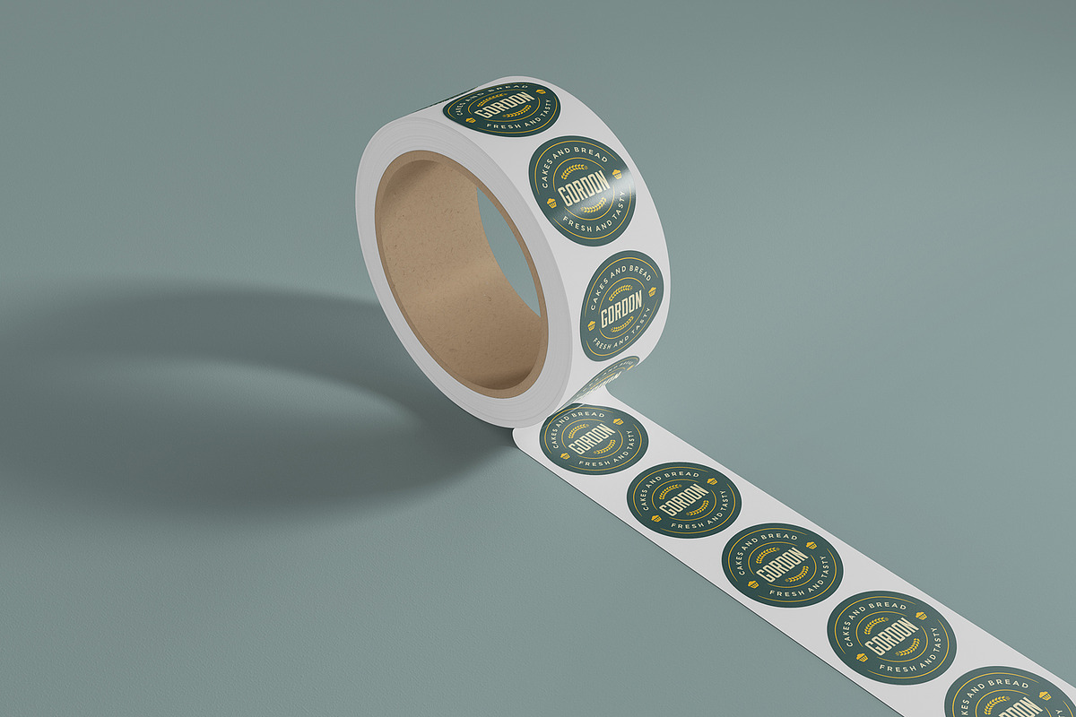 Promotional Sticker Roll Mockup, a Merchandise Mockup by Graphicboom (Photo 2 of 4)