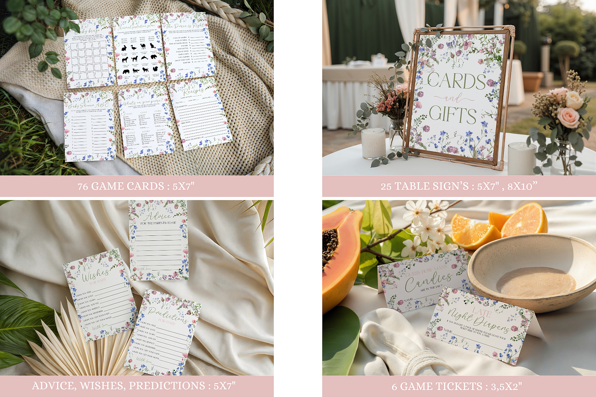 Baby in Bloom Shower Mega Bundle, an Invitation Template by Digital_Mind (Photo 7 of 9)