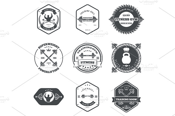 Fitness And Gym Themed Label Design