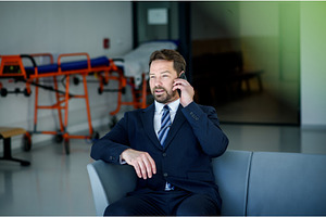 Business professional in hospital, a Business Photo by HalfPoint
