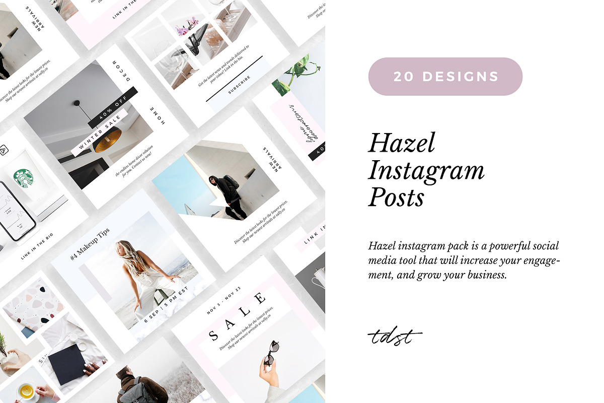 Hazel Instagram Pack, a Social Media Template by Crevo Studio (Photo 1 of 13)