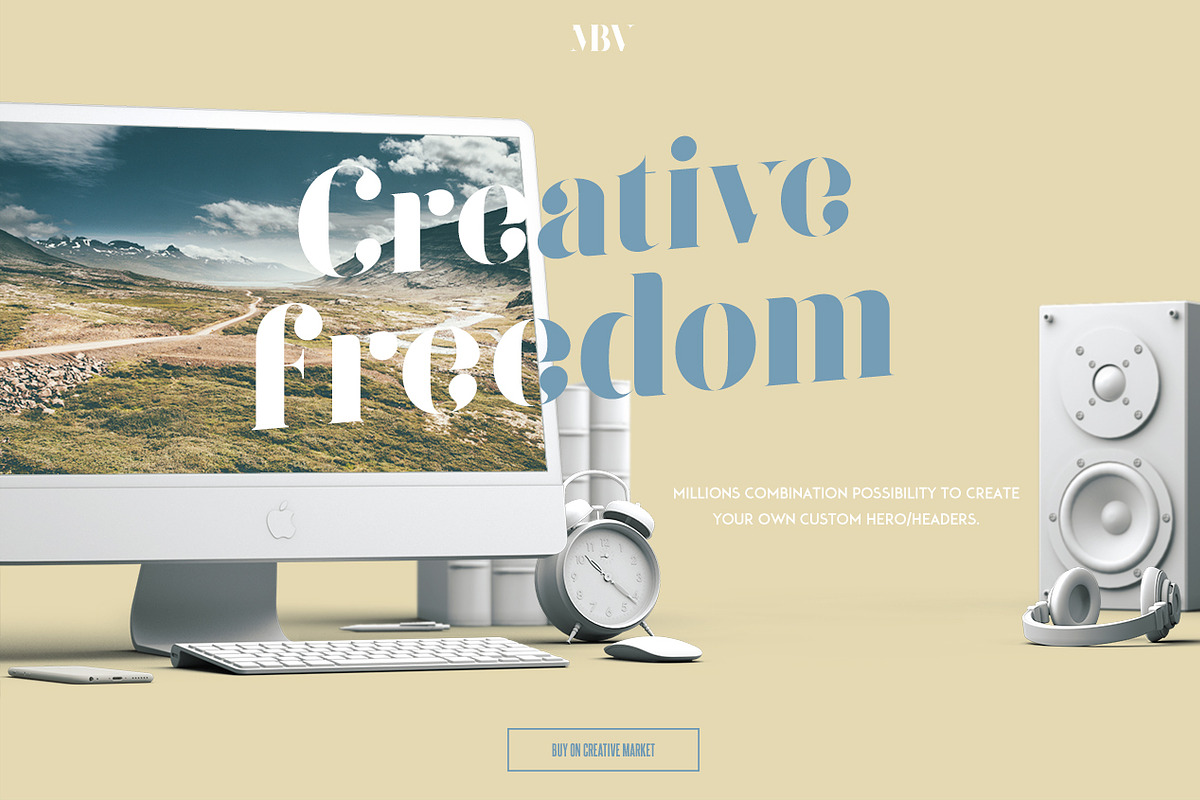3D Hero/Header Constructor, a Books & Magazine Mockup by Madebyvadim (Photo 4 of 6)