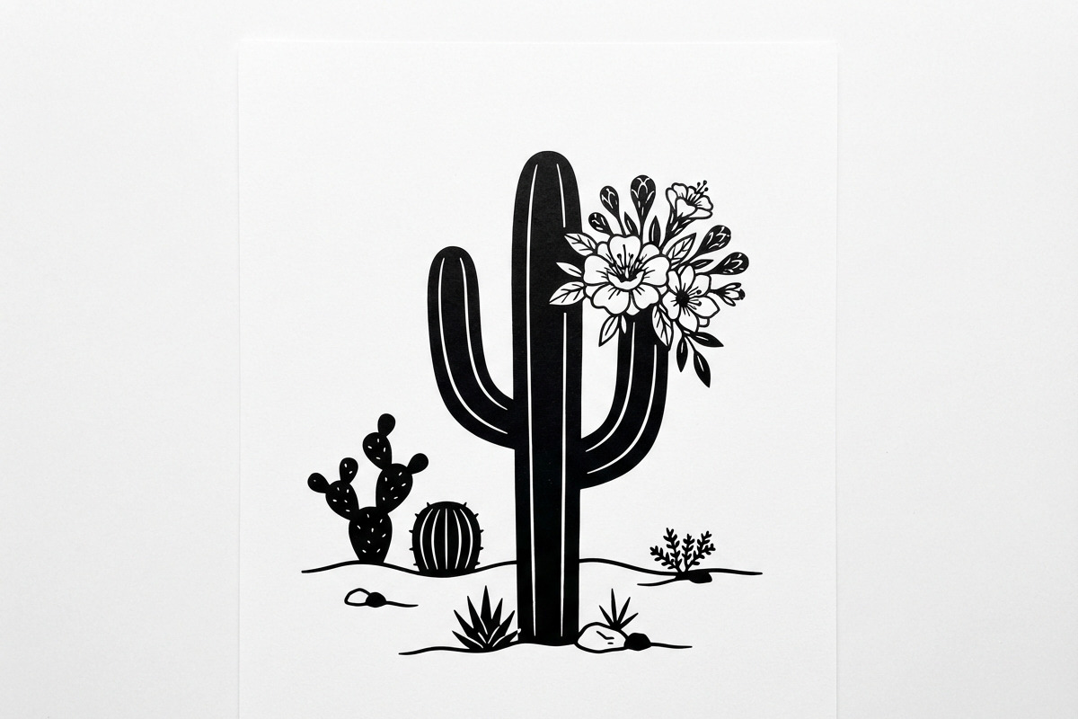 60 Desert Cactus Floral Silhouette, a Seasonal Illustration by Amazin_art (Photo 2 of 24)