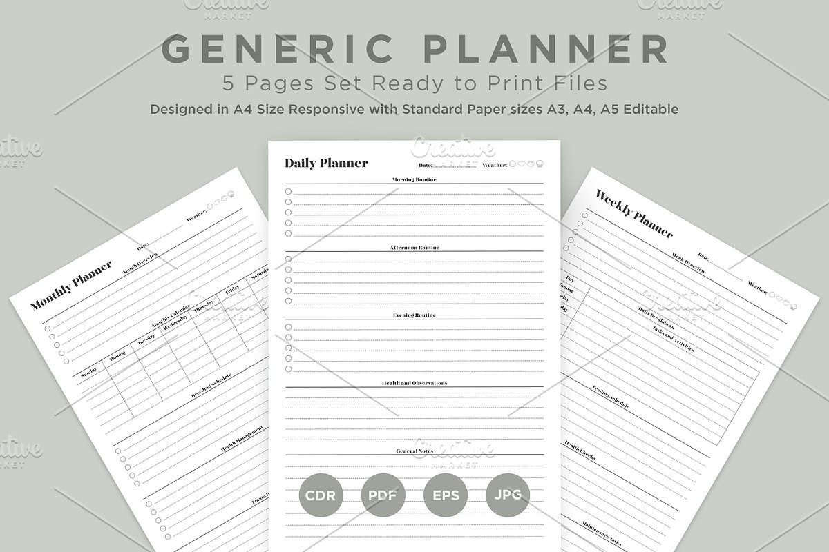 Generic Planning Pages Set V-07, a Stationery Template by shahsoft (Photo 1 of 3)