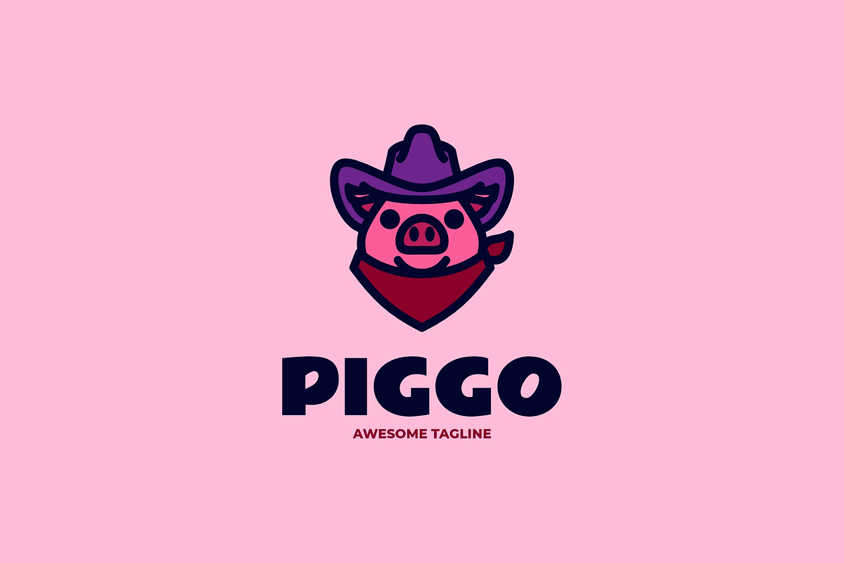 Piggo Simple Mascot Logo, a Branding & Logo Template by Artnivora.Std