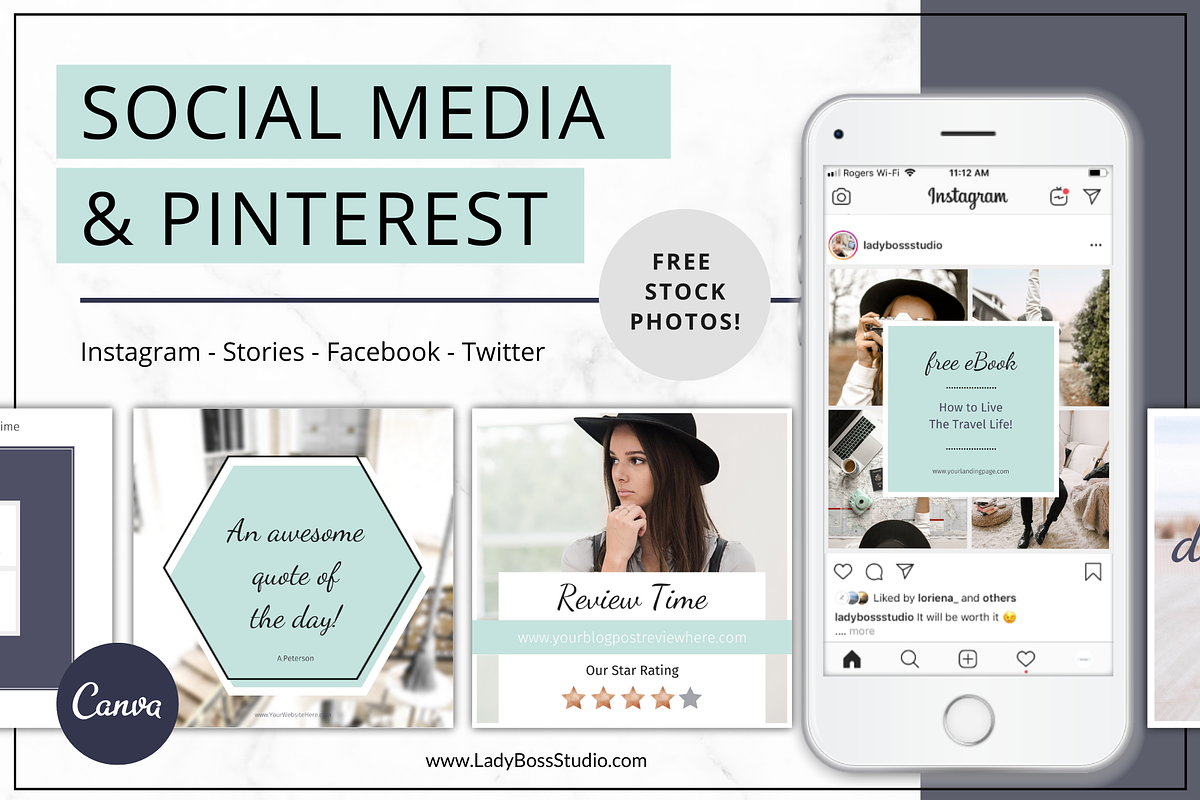 Branding Bundle | Canva Turquoise, a Social Media Template by Lady Boss Studio (Photo 3 of 5)