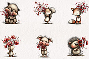 Floral Animals Clipart PNG Bundle, a Seasonal Illustration by CreationArt (Thumbnail 3 of 5)