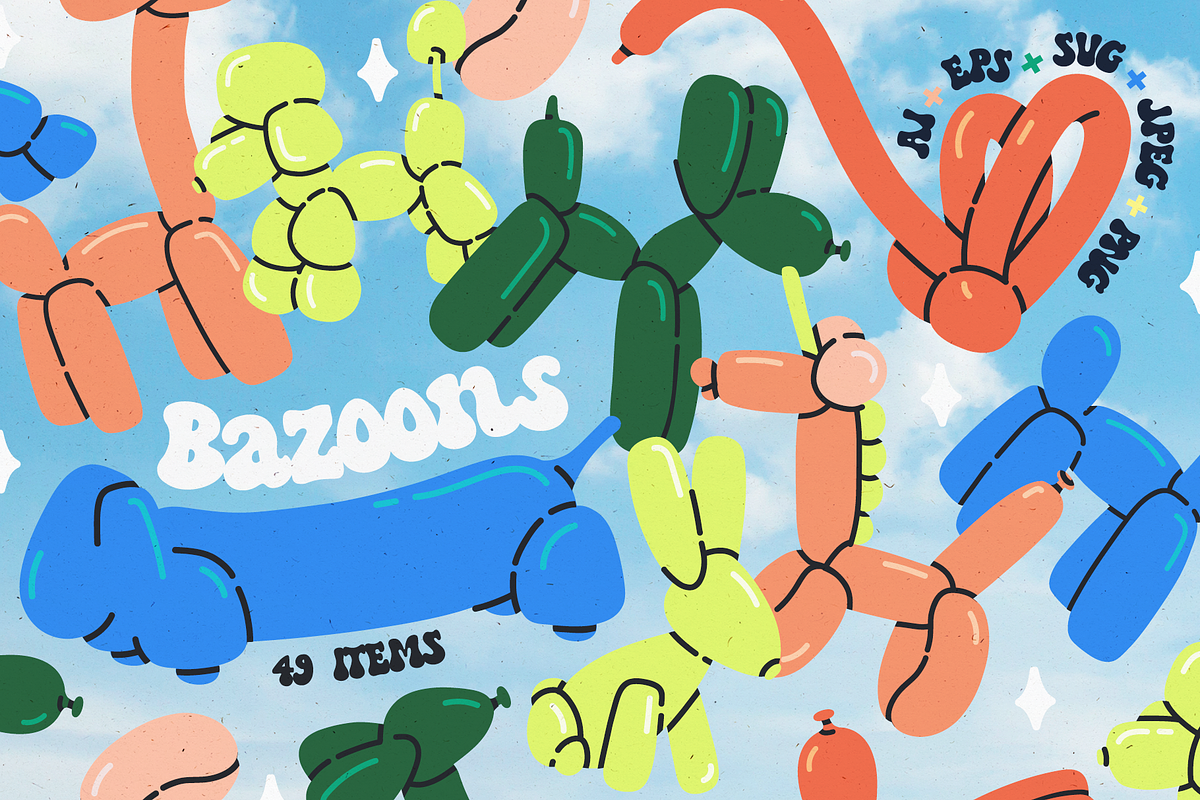 Bazoons. Fancy balloon animals set, an Object Graphic by My.Ordinarty (Photo 1 of 7)