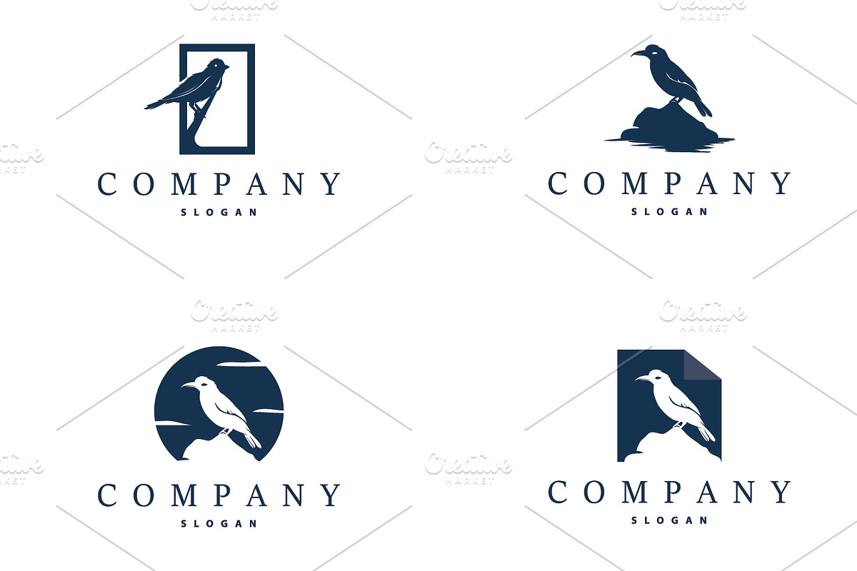 Black silhouette bird logo concept, a Branding & Logo Template by Maylianaw28
