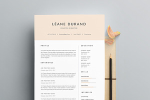 Modern Resume Template "LEANE" A4