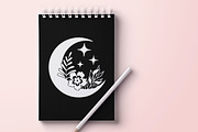 Mystic floral moon set, an Illustration by Veronika Gotovceva (Thumbnail 4 of 9)