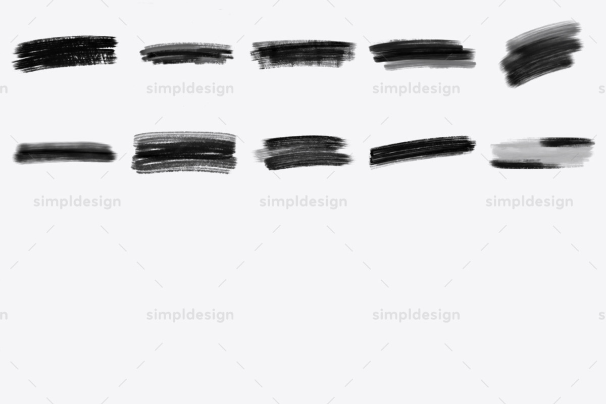 30 Chalky Stroke Photoshop Brushes, a Brush Add-On by SimplDesign (Photo 3 of 3)