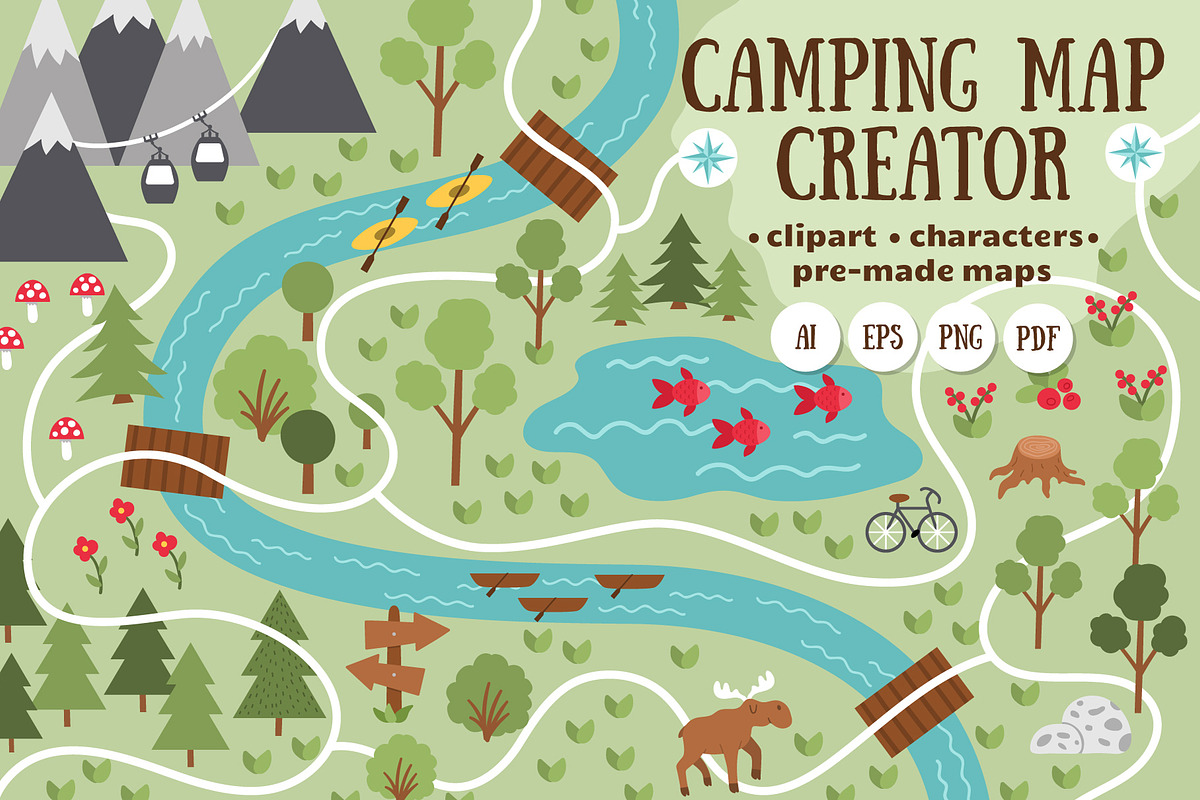Camping map creator, an Animal Illustration by Lexi Claus (Photo 1 of 11)