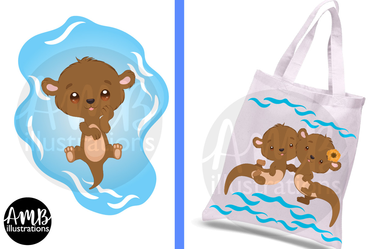 Otter clipart AMB-2979, an Illustration by AMBillustrations (Photo 3 of 4)
