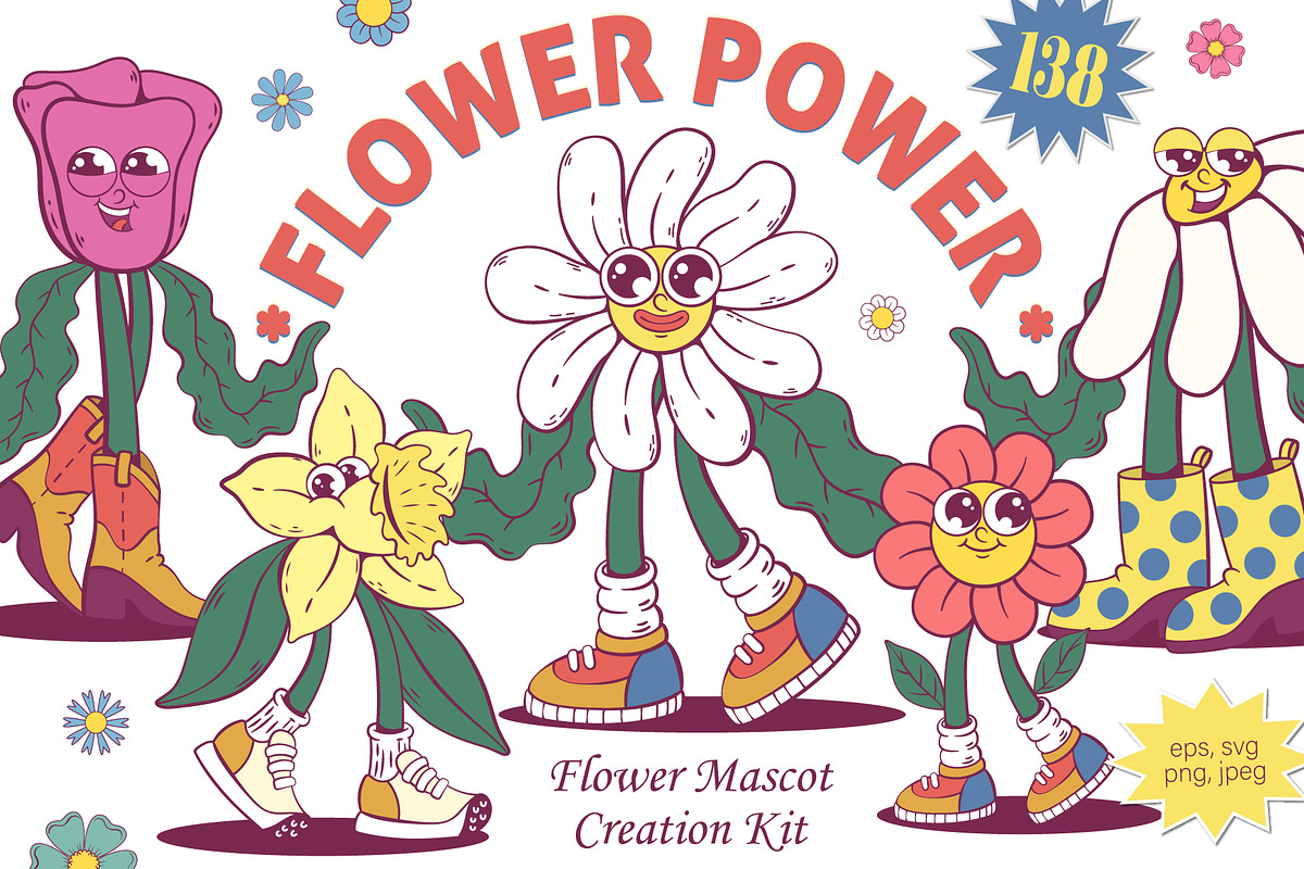 Flower Character Creator, an Illustration by Anastasiya Klempach (Photo 1 of 13)
