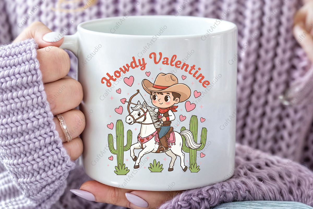 Howdy Valentine Retro Valentine PNG, an Illustration by CraftArtStudio (Photo 2 of 4)