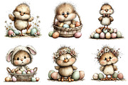 Whimsical Easter Chick Clipart, an Illustration by Dream Creation (Thumbnail 3 of 6)