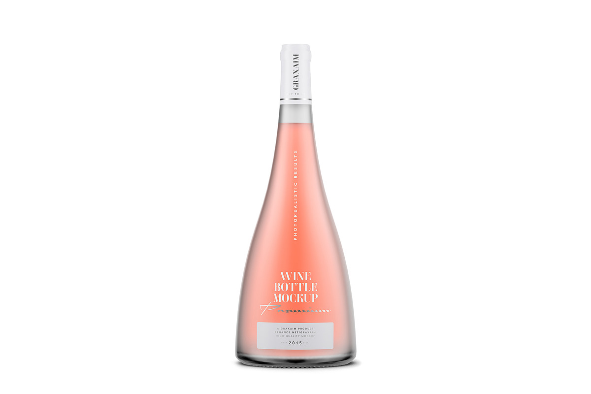 Frosted Bottle Mockup - Rose Wine, a Product Mockup by Graxaim Mock-up (Photo 1 of 6)